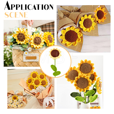 Cotton Knitting Artificial Flower AJEW-WH0013-50-1