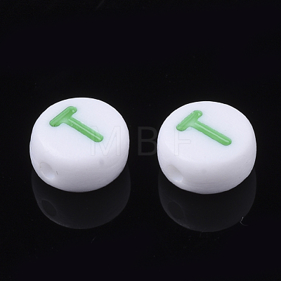 Initial Acrylic Beads OACR-E001-20T-1