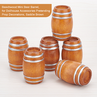 Beechwood Mini Beer Barrel DJEW-WH0015-46-1