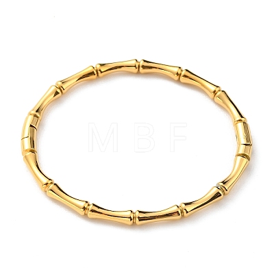 Ion Plating(IP) 304 Stainless Steel Bamboo Hinged Bangle for Women BJEW-D055-04G-1