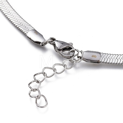 Unisex 304 Stainless Steel Herringbone Chain Necklaces NJEW-O119-01A-P-1