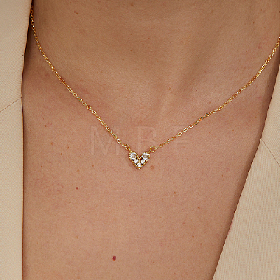 Golden Brass Heart Pendant Necklace for Women LS-WZ0134-2-1-1
