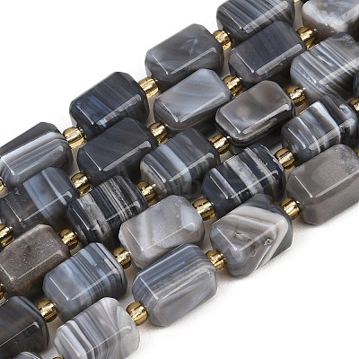 Natural Botswana Agate Beads Strands G-P611-A01-02-1