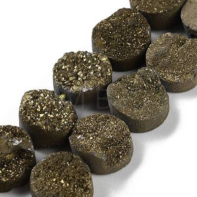 Electroplated Natural Druzy Agate Beads Strands G-M433-01C-1