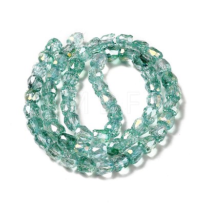 Electroplate Transparent Glass Beads Strand GLAA-G088-01-1