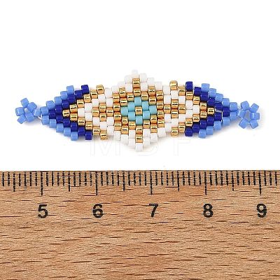 Glass MIYUKI Delica Beads Braided Connector Charms PALLOY-MZ01412-02-1