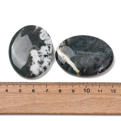 Natural Moss Agate Worry Stone for Anxiety Therapy G-B036-01I-1