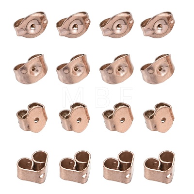 40Pcs 4 Size Ion Plating(IP) 304 Stainless Steel Ear Nuts STAS-LS0001-15RG-1