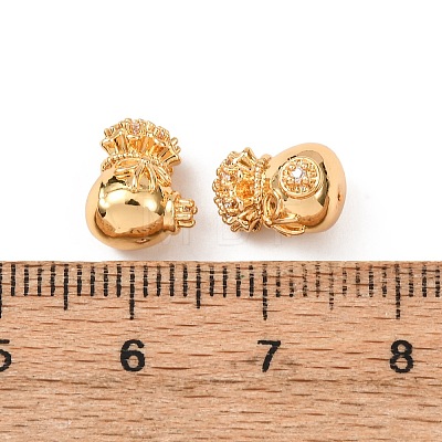 Brass Micro Pave Clear Cubic Zirconia Beads KK-T082-12G-1