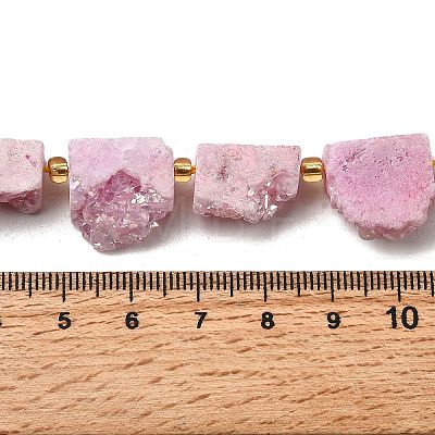 Electroplated Natural Druzy Agate Beads Strands G-R012-A02-05-1
