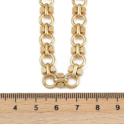 304 Stainless Steel Ring Link Chain Necklaces NJEW-H072-02A-G-1