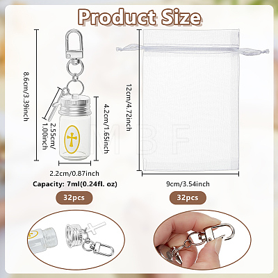 32Pcs Glass Bottle Pendant Decorations HJEW-OC00368-1