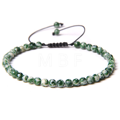 Adjustable Women's Dalmatian Jasper Beaded Bracelet LS-CN3407-21-1