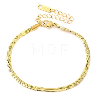 304 Stainless Steel Herringbone Chain Bracelets for Women BJEW-U019-04G-06-1