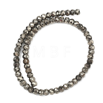 Natural Gold Pyrite/Golden Pyrite Beads Strands G-L051-8x5mm-02-1