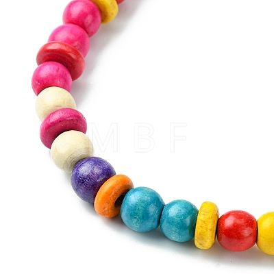 Colorful Dyed Natural Coconut Beaded Bib Necklaces NJEW-A007-03C-1