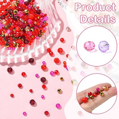 1000Pcs 3 Styles Glass Rondelle Beads GLAA-CJC0009-09B-1