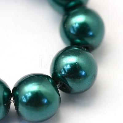 Baking Painted Pearlized Glass Pearl Round Bead Strands HY-Q330-8mm-79-1