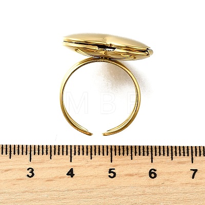 304 Stainless Steel Box Cuff Rings for Women RJEW-M074-02B-G-1
