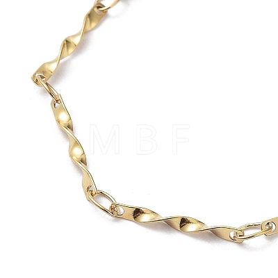 Ion Plating(IP) 304 Stainless Steel Twist Bar Link Chain Bracelets BJEW-K226-09G-1