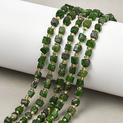 Natural Green Diopside Beads Strands G-P617-A01-01-1
