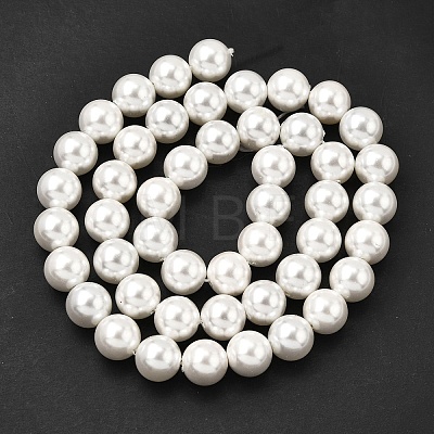 Electroplated Shell Pearl Beads Strands BSHE-K017-8mm-1