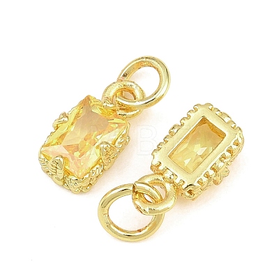 Brass Pave Cubic Zirconia Charms KK-K340-50G-09-1