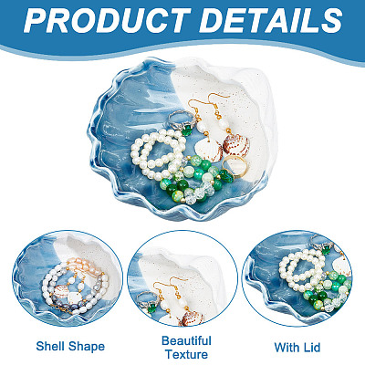 Ocean Style Porcelain Storage Jar with Lid AJEW-WH0348-180D-1