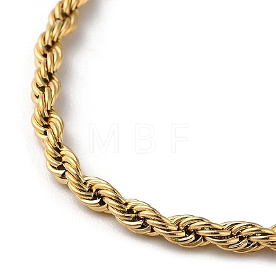 Vacuum Plating 304 Stainless Steel Rope Chain Necklaces NJEW-H019-02G-1