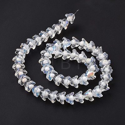 Electroplate Transparent Glass Beads Strands LAMP-H061-01D-01-1