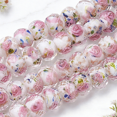 1 Starnd Handmade Gold Sand Lampwork Beads Strands LAMP-PA0001-76C-1