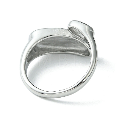 304 Stainless Steel Oval Open Cuff Ring RJEW-Z028-01P-1