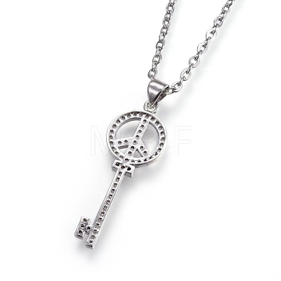 304 Stainless Steel Pendant Necklaces NJEW-L150-20-1