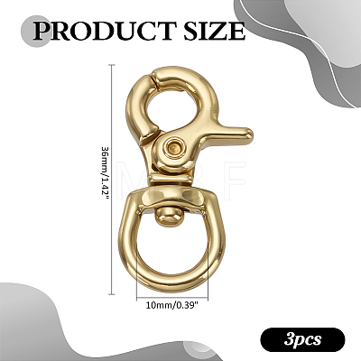 Brass Swivel Snap Hook Clasps FIND-WH0817-108G-1