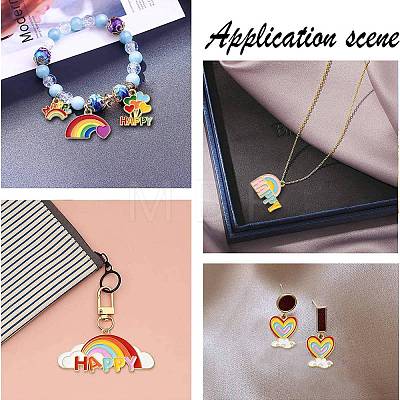 14Pcs 7 Styles Zinc Alloy Enamel Pendants ENAM-CJ0002-70-1