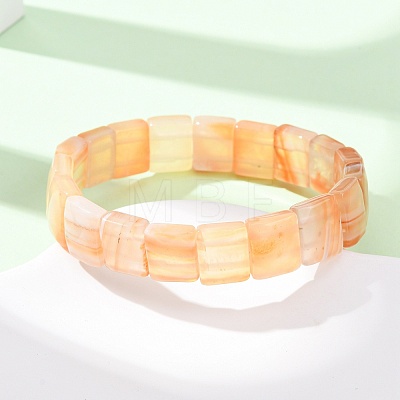 Dyed & Heated Natural Carnelian Faceted Beaded Stretch Bracelets for Women BJEW-K251-08E-1