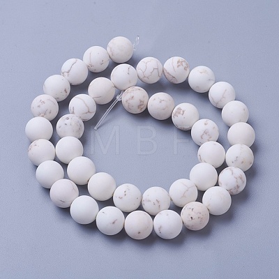 Natural Magnesite Beads Strands G-F592-03-6mm-1