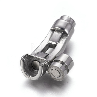 304 Stainless Steel Magnetic Clasps with Glue-in Ends STAS-F212-015P-1