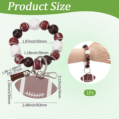1Pc Wood & Acrylic Keychains HJEW-SP0001-85-1