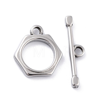 304 Stainless Steel Toggle Clasps STAS-I190-17AS-1