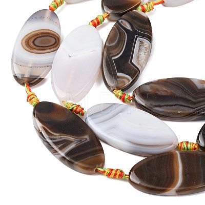 Natural Banded Agate Beads Strands G-F825-A01-01C-1