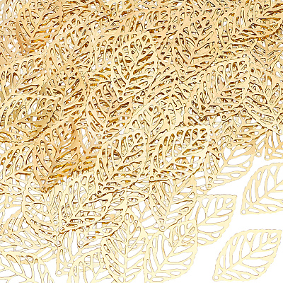 200Pcs Iron Filigree Hollow Pendants IFIN-SC0002-05-1