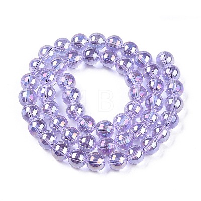 Electroplate Transparent Glass Beads Strands X-GLAA-T032-T8mm-AB01-1