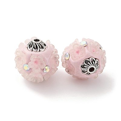 Handmade Resin Indonesia Round Beads IPDL-P005-21AS-02-1