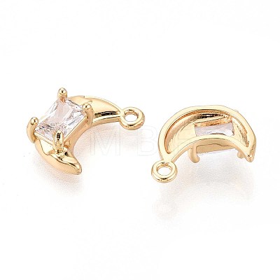 Brass Micro Pave Cubic Zirconia Pendants KK-T071-42G-1