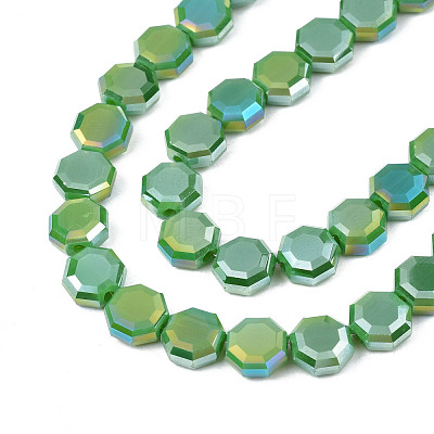 Electroplate Opaque Solid Color Glass Beads Strands EGLA-N002-27-A01-1