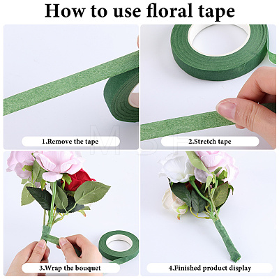 3 Rolls Paper Floral Tape for Bouquet Stem Wrap DIY-GF0011-25-1