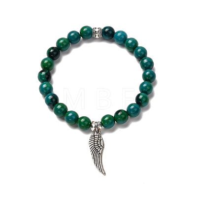 Synthetic Chrysocolla & Non-magnetic Hematite Stretch Bracelets Set for Men Women Gift BJEW-JB06727-1