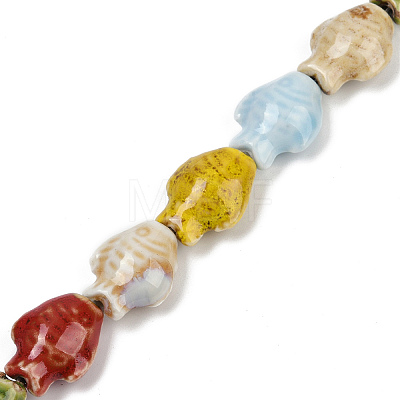 Handmade Porcelain Beads Strands X-PORC-P030-01A-13-1