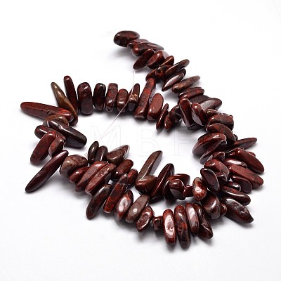Natural Brecciated Jasper Chip Beads Strands X-G-E271-21-1